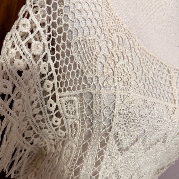 Lace & Fringe Top M - Picture 2 of 4